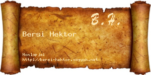 Bersi Hektor névjegykártya